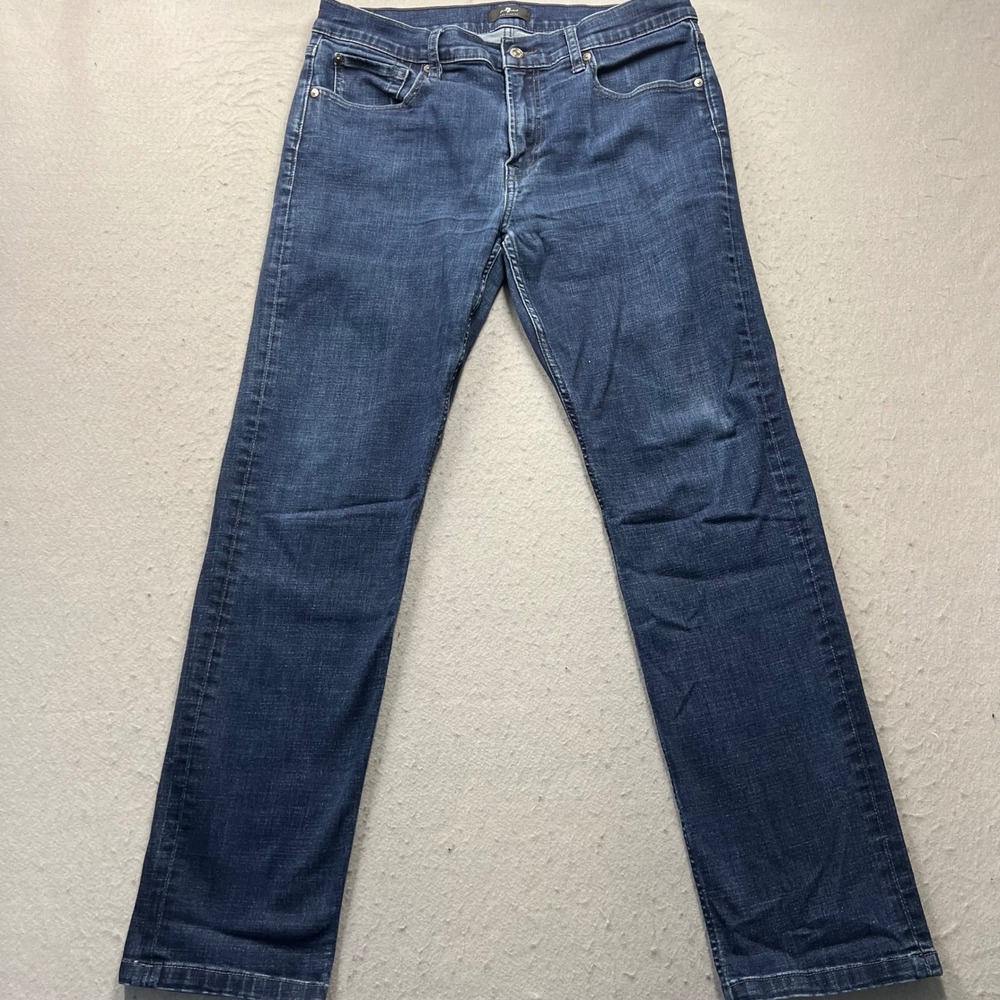 7 For All Mankind Slimmy Mens Dark Wash Slim Fit Jeans Blue 34x32 3434